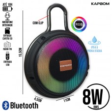 Caixa de Som Bluetooth KA-8563 Kapbom - Preta